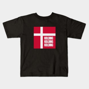 Kolding City in Danish Flag Colors Kids T-Shirt